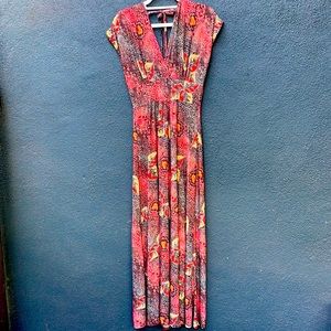 Bold and sexy Fall colors maxi dress S